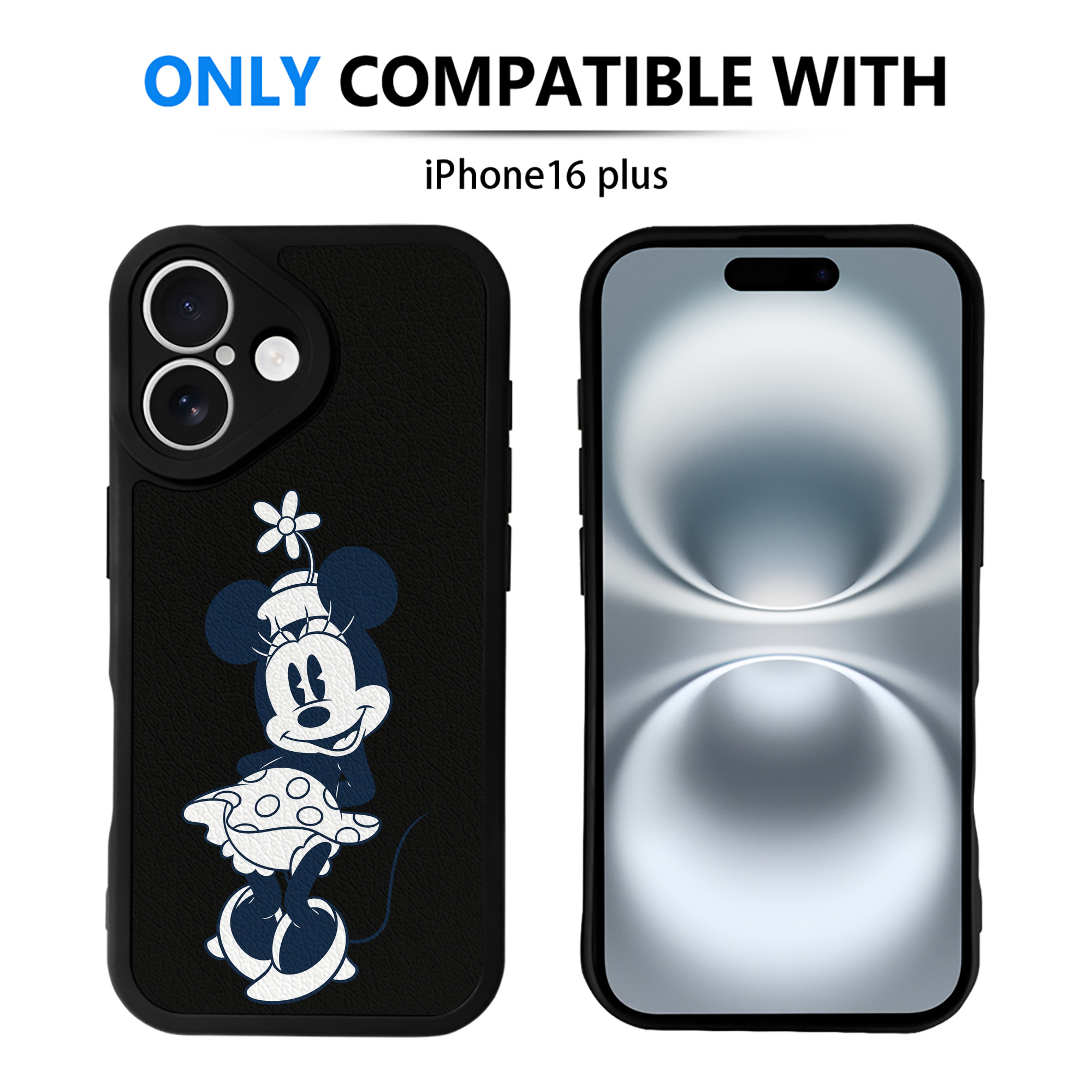 （画像用） ミッキーマウス Mickey Mouse 【iPhone 16シリーズ対応】シリコンスマホケース（レザー調） 材質：シリコン